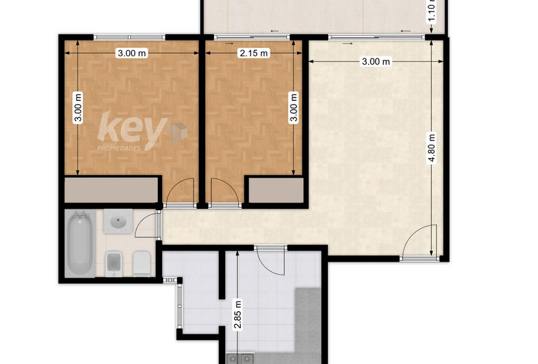 Departamento de 3 ambientes con balcón y cochera – Muy luminoso – Almagro